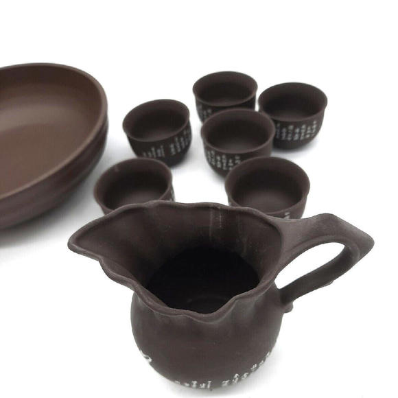 Vintage Yixing Zisha 10 Pc Brown Clay Chinese Tea Set In Original Box - Picture 5 of 9